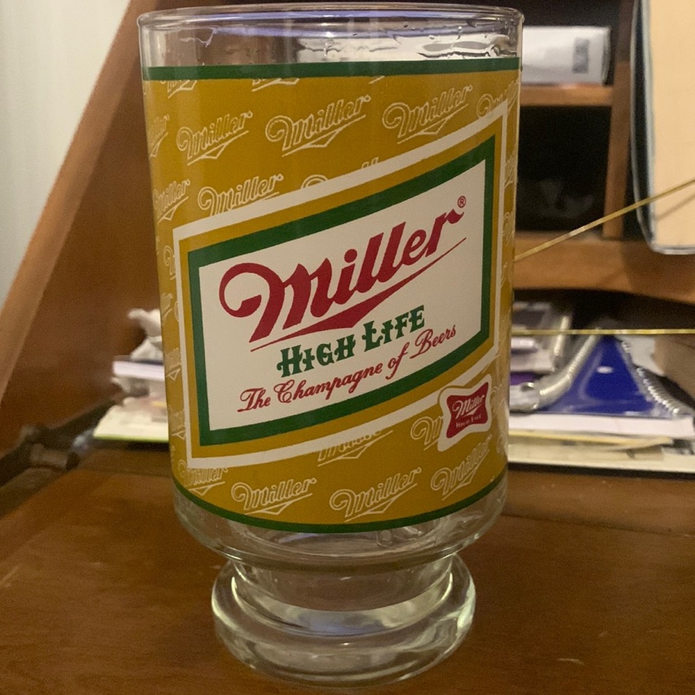 MIller High-Life pedestal style 5 1/4" Beer Glass